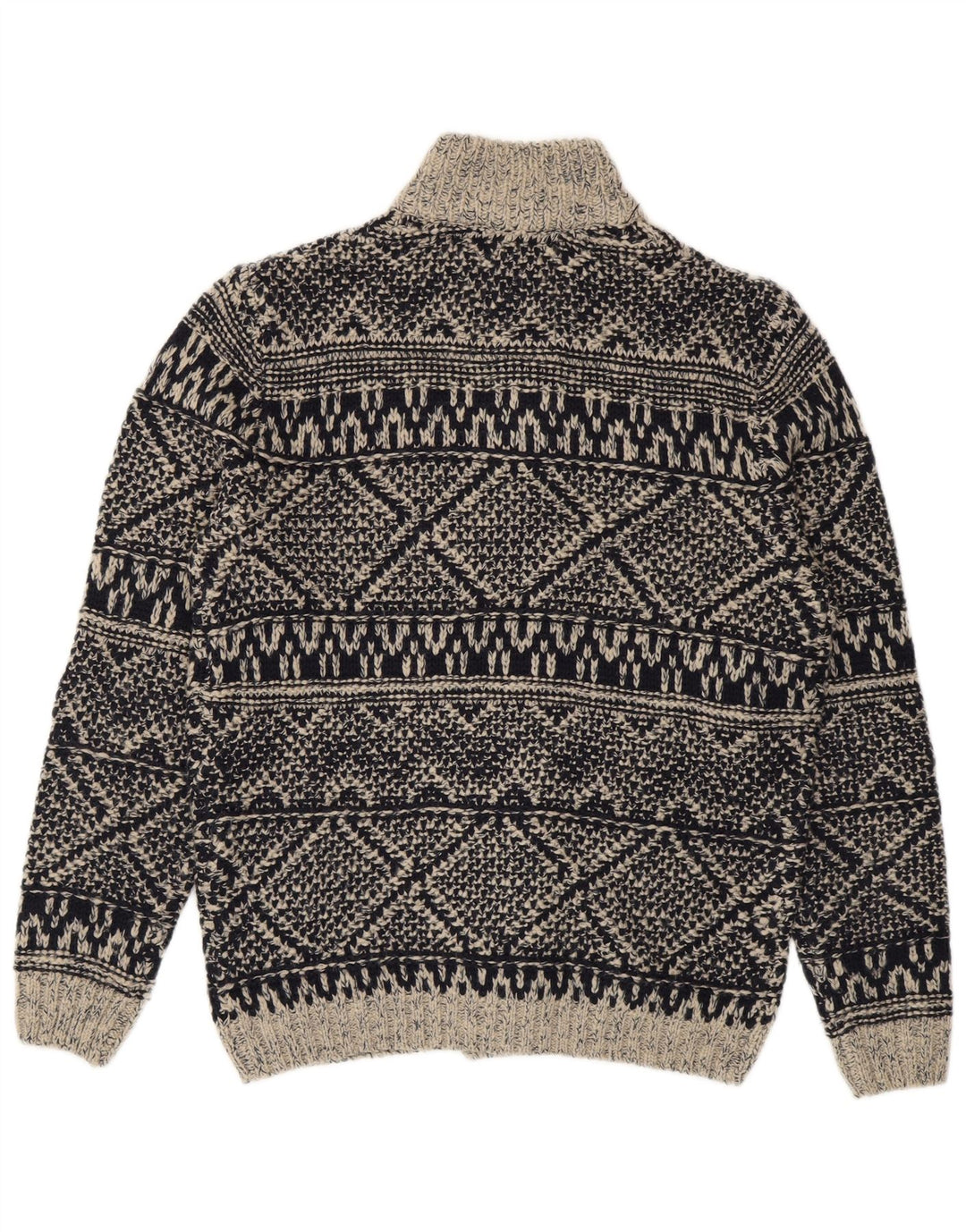 Angelo Litrico Herre cardigan sweater Medium Navy Blue Fair Isle Akryl