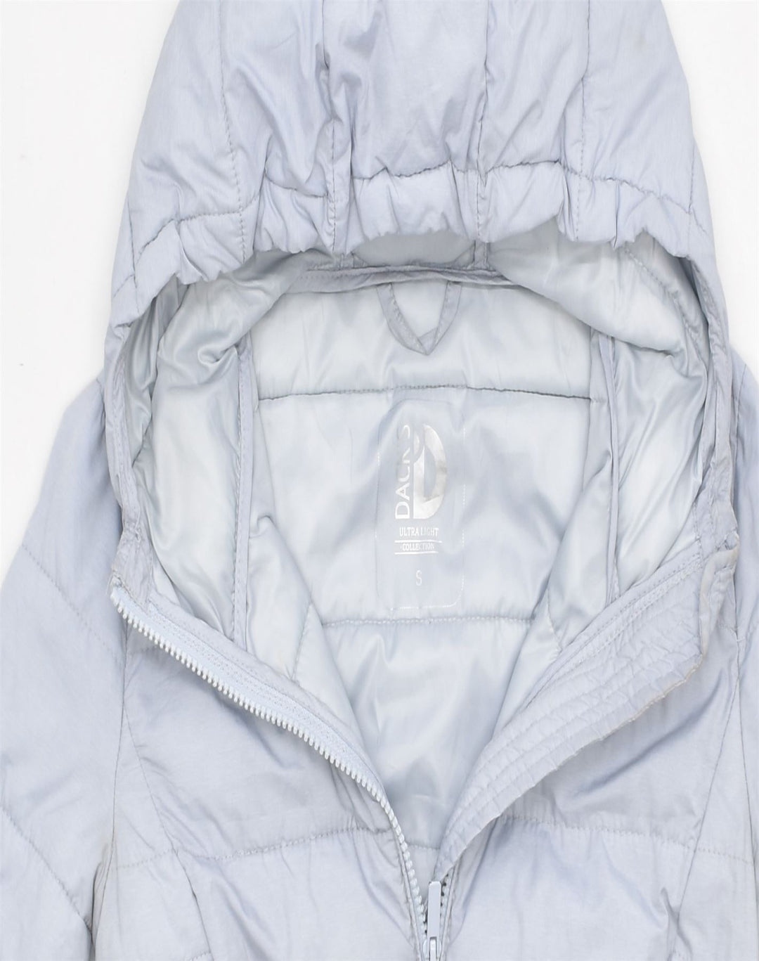DACK'S Womens Hooded Padded Jacket UK 8 Small Grey Polyester | Vintage | Thrift | Second-Hand | Used Clothing | Messina Hembry 