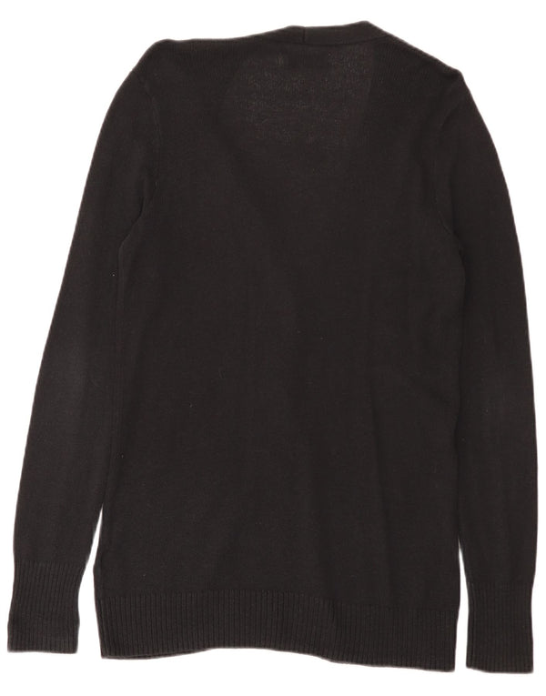 Hollister Dame Cardigan Sweater UK 12 Medium Sort Bomuld