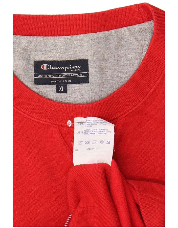 CHAMPION Grafisk sweatshirt til mænd XL Rød bomuld