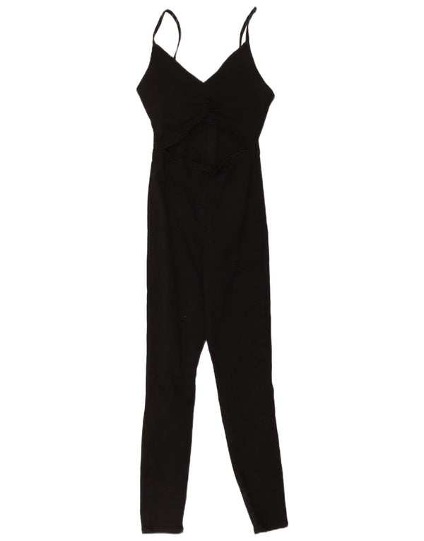 Topshop Dame Ærmeløs Jumpsuit UK 6 XS Sort Bomuld