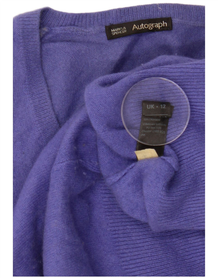 Marks & Spencer Womens Autograph V-hals sweater UK 12 Medium Purple