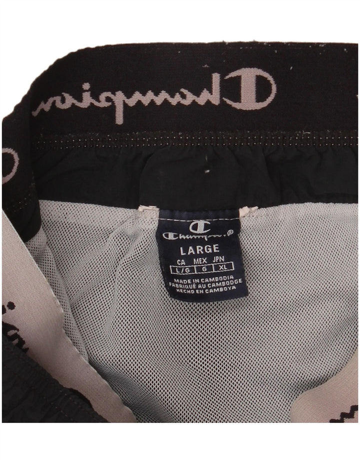 Champion Herre grafiske sportsshorts Large Black Colourblock