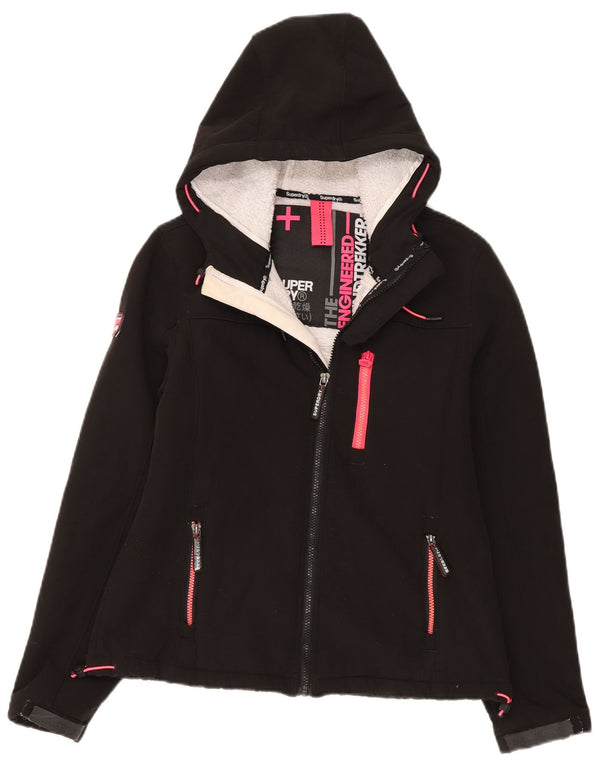 Superdry vindjakke med hætte til kvinder UK 12 Medium Sort