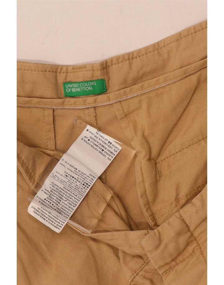 Benetton Herre Chino Shorts IT 48 Medium W34 Beige Bomuld