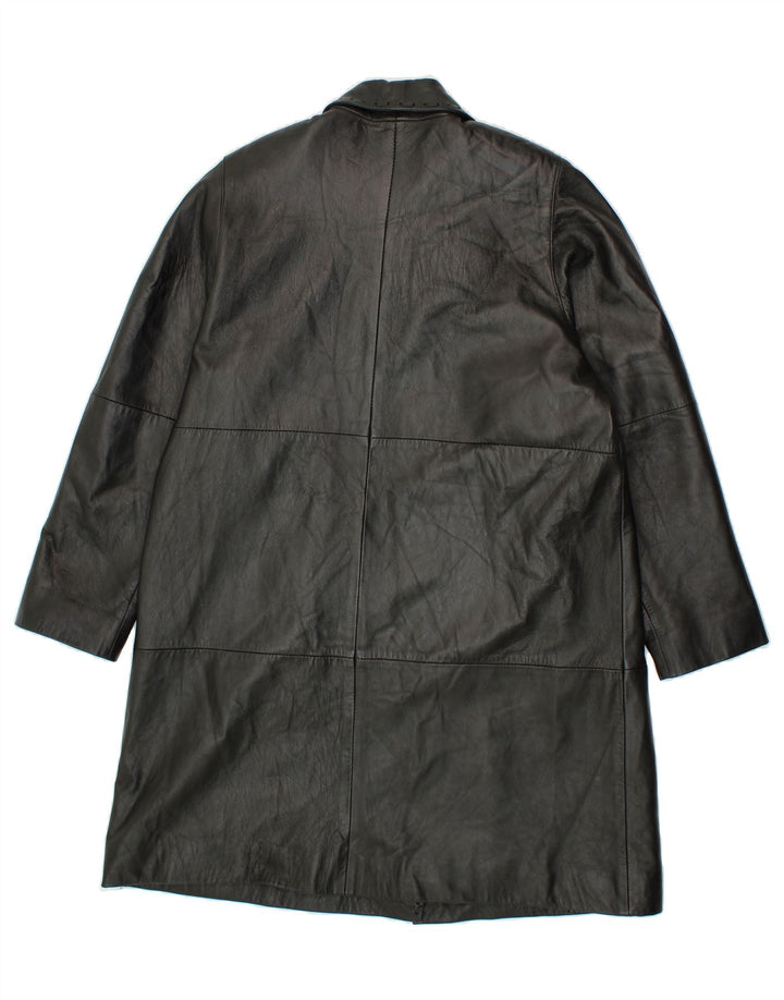 VINTAGE Womens Oversized Leather Coat IT 44 Medium Black Leather Vintage Vintage and Second-Hand Vintage from Messina Hembry 