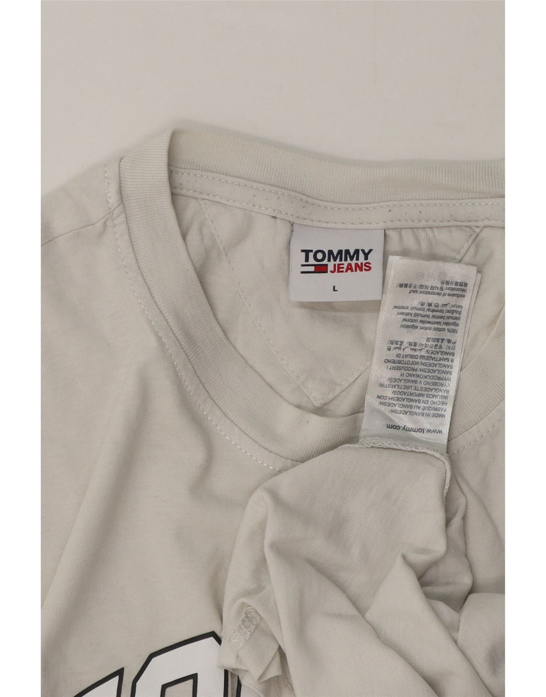Tommy Hilfiger Herre Grafisk T-Shirt Top Stor Hvid Bomuld