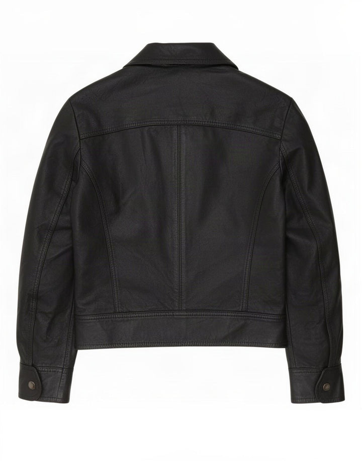 Vintage læderjakke til kvinder UK 10 Small Black