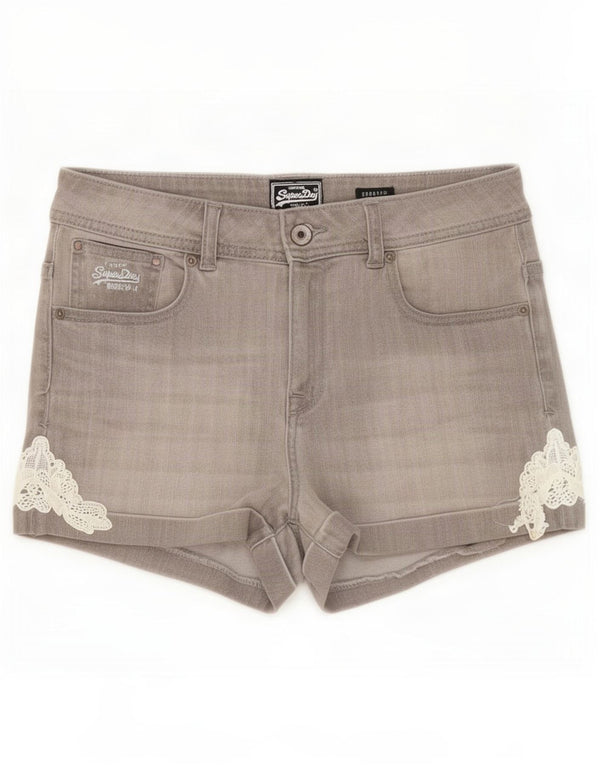 Superdry Womens Denim Shorts Medium W30 Grey Cotton