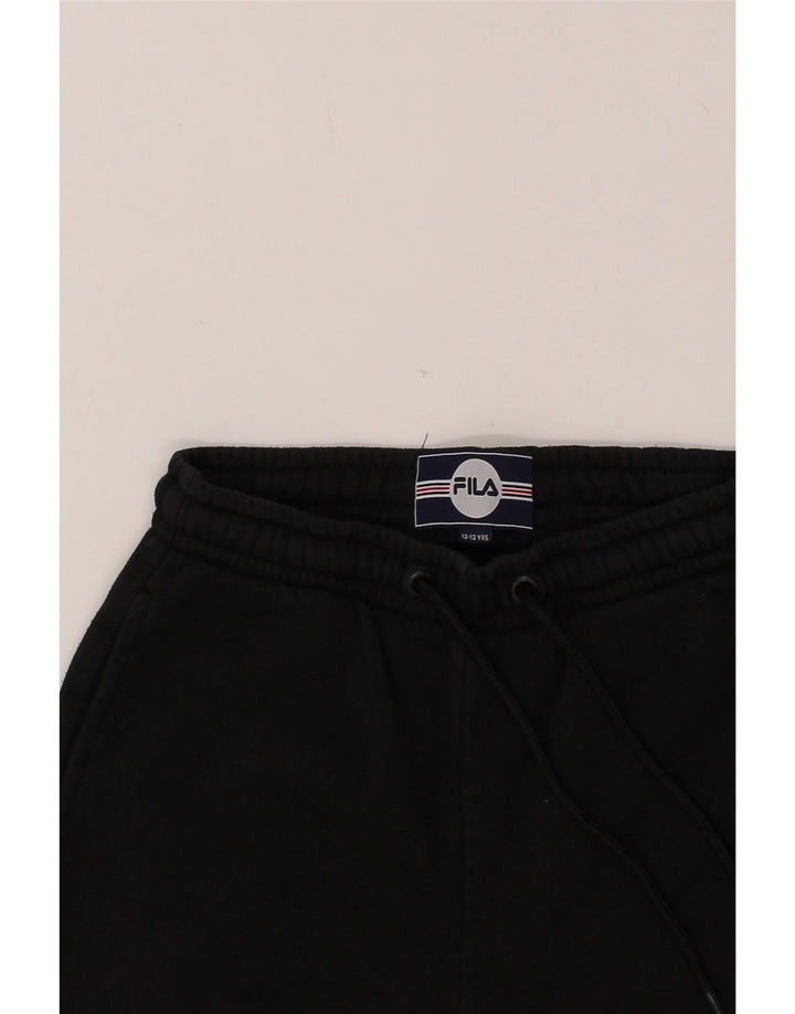 FILA Boys Tracksuit Trousers Joggers 12-13 Years Black Polyester Vintage Fila and Second-Hand Fila from Messina Hembry 