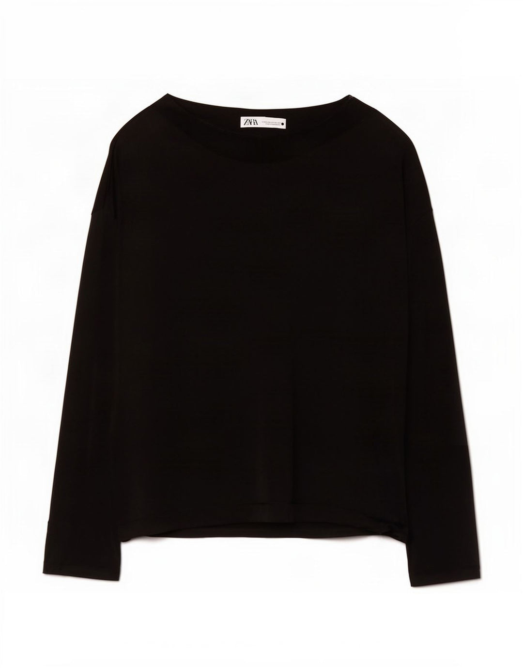 Zara Dame Oversized Top Langærmet UK 18 XL Sort