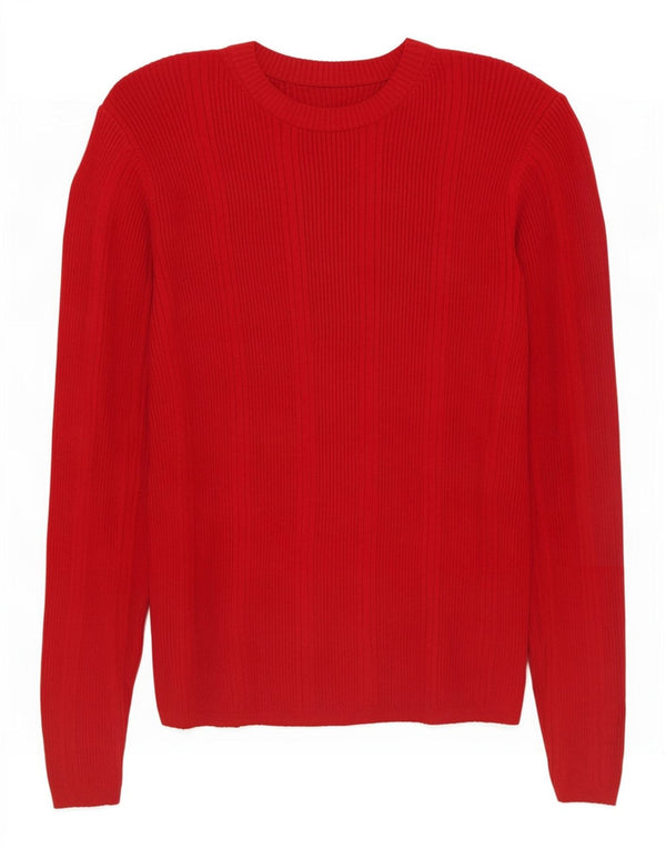 Marks & Spencer Dame Boat Neck Jumper Sweater UK 10 Small Red Viscose