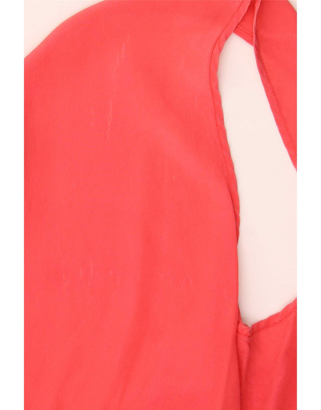 Vintage dame ærmeløs bluse Top UK 14 Medium rød silke