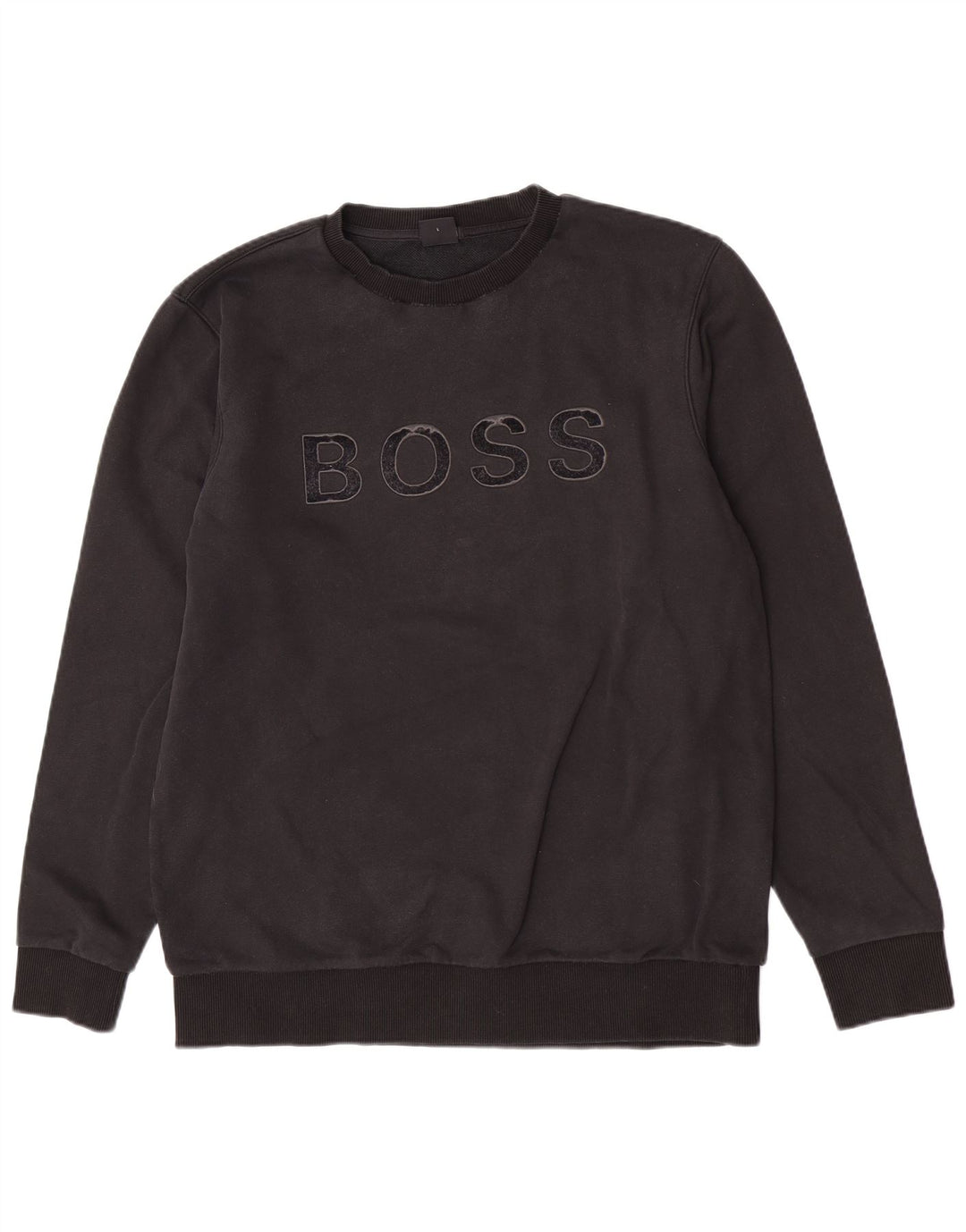 Hugo Boss Herre Grafisk Regular Fit Sweatshirt Jumper Stor Sort Bomuld