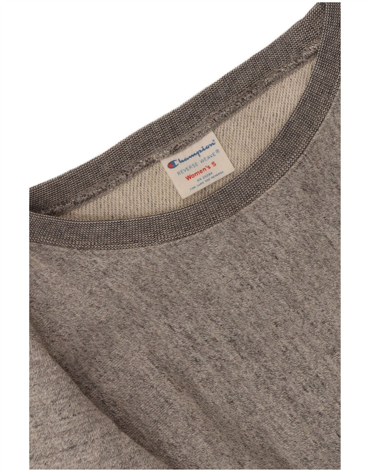 Champion Dame Sweatshirt Jumper UK 10 Small Grey Colourblock