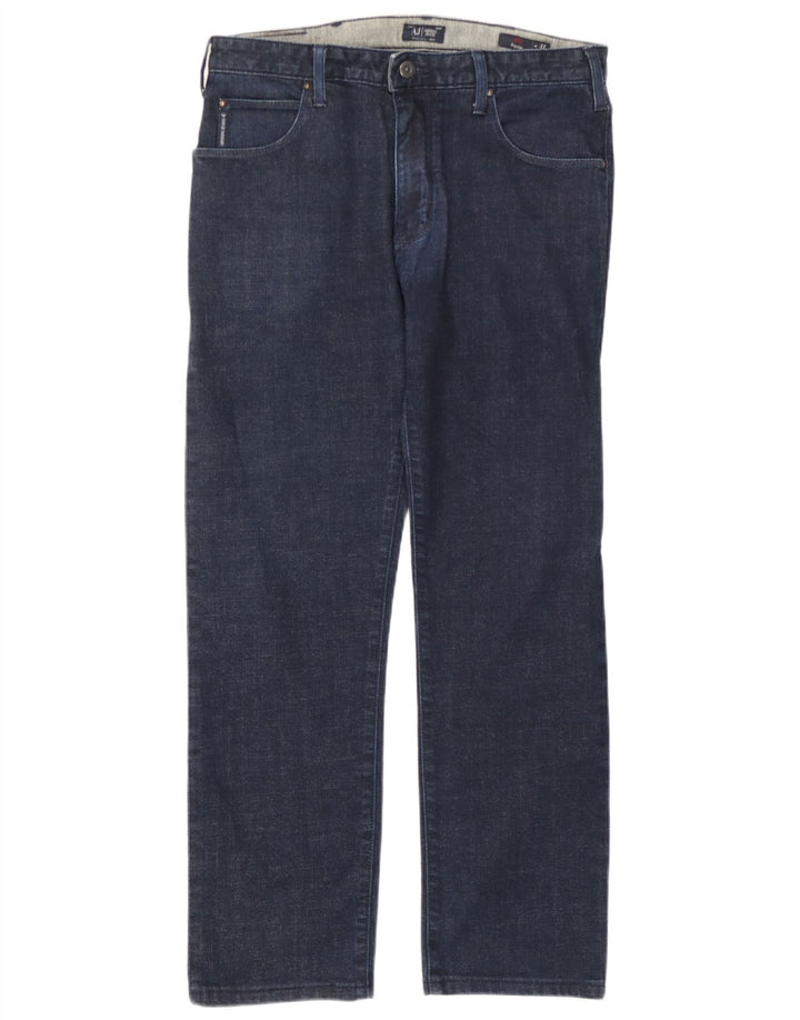 Armani Regular Straight Jeans til kvinder W31 L27 Marineblå Bomuld