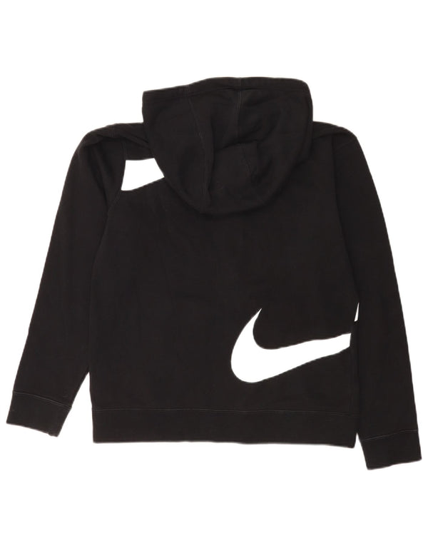 Nike drenge grafisk hættetrøje med lynlås 13-14 år XL sort farveblok