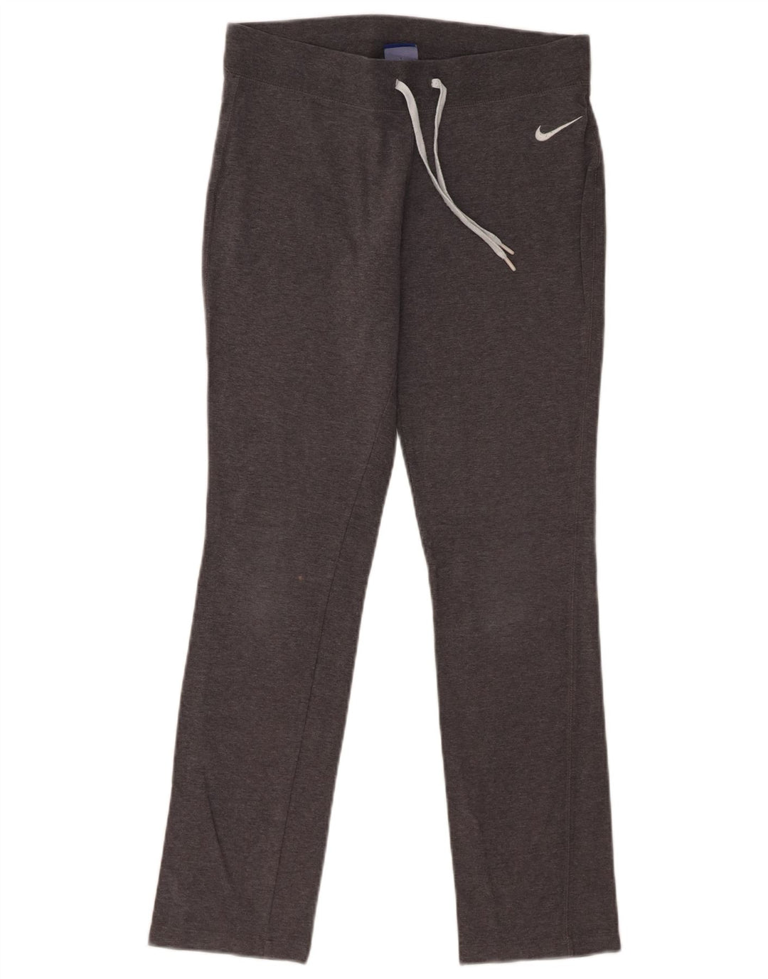 NIKE Womens Tracksuit Trousers UK 12 Medium Grey Cotton