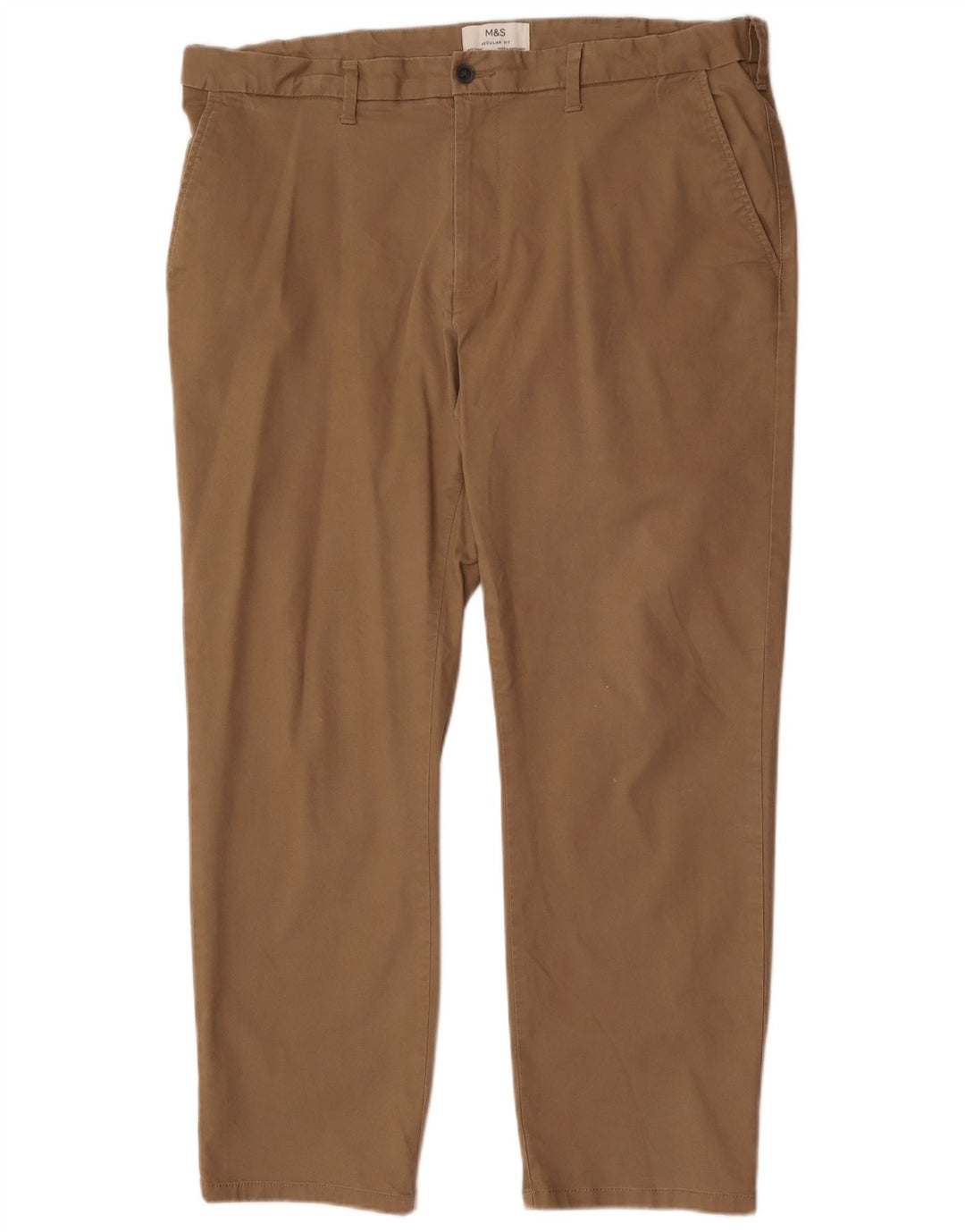 Marks & Spencer Herre Lige Regular Fit Chinobukser W40 L29 Beige
