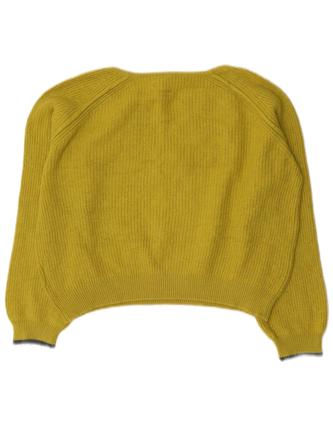 White Stuff Womens Crop V-hals sweater UK 12 Medium Yellow