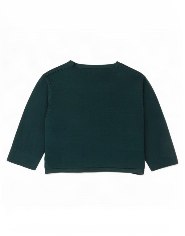 Fase otte kvinders 3/4-ærmet Bolero Jumper UK 14 Medium Grøn viskose