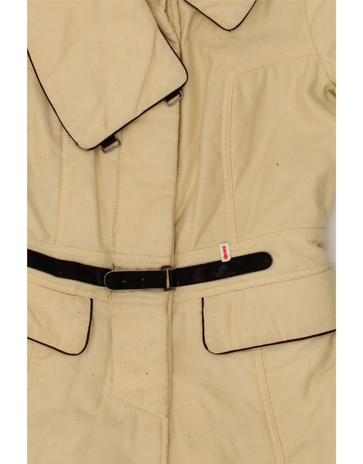 BELFE Womens Overcoat UK 6 XS Beige Cotton Vintage Belfe and Second-Hand Belfe from Messina Hembry 