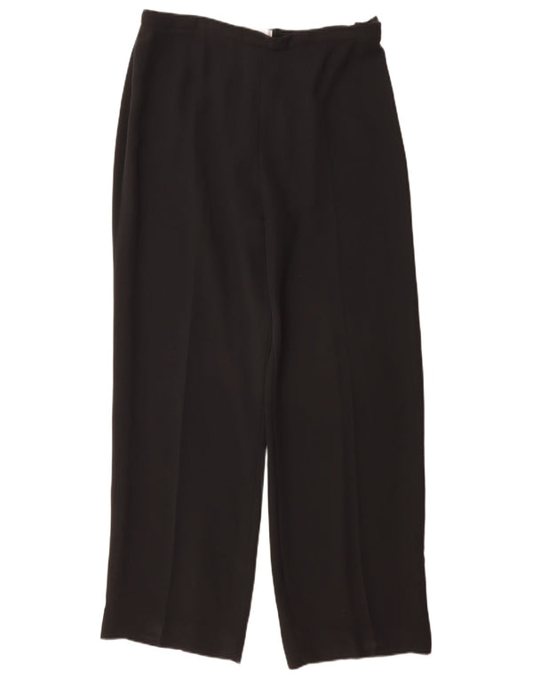 Max Mara Dame Lige Casual Bukser UK 16 Large W32 L30 Black Acetate