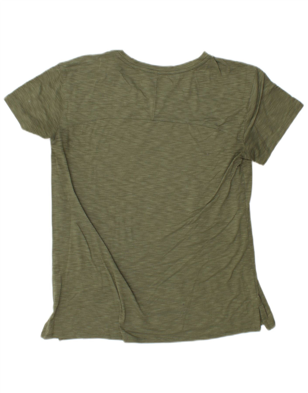 L.L.BEAN T-shirt top til kvinder UK 10 Small Khaki Flecked Polyester