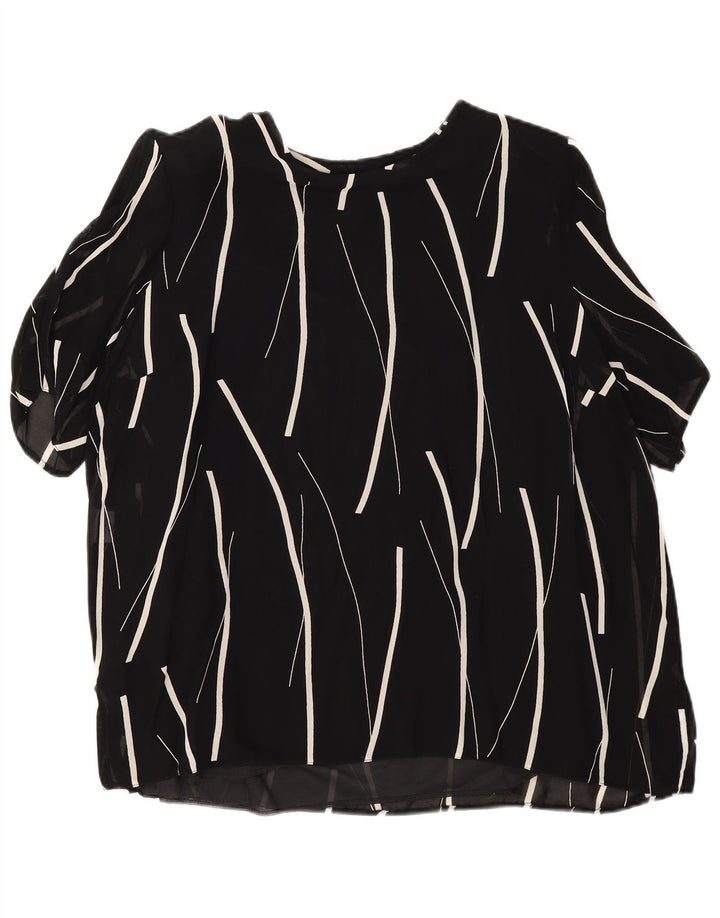 Vintage damebluse top UK 18 XL sort stribet