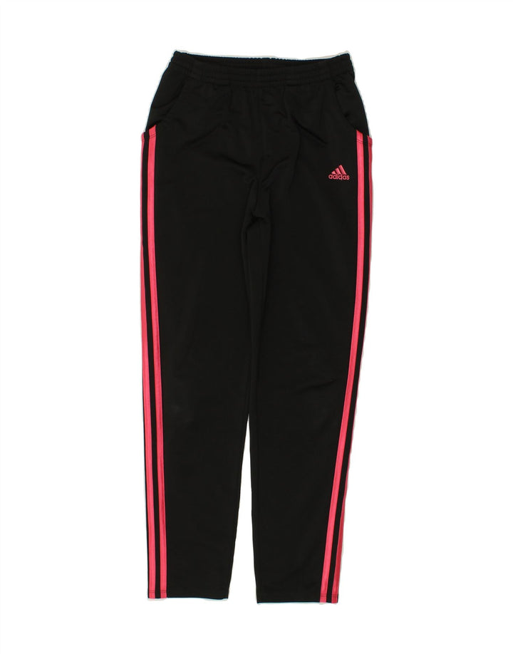 ADIDAS Girls Tracksuit Trousers 13-14 Years Large Black Polyester Vintage Adidas and Second-Hand Adidas from Messina Hembry 