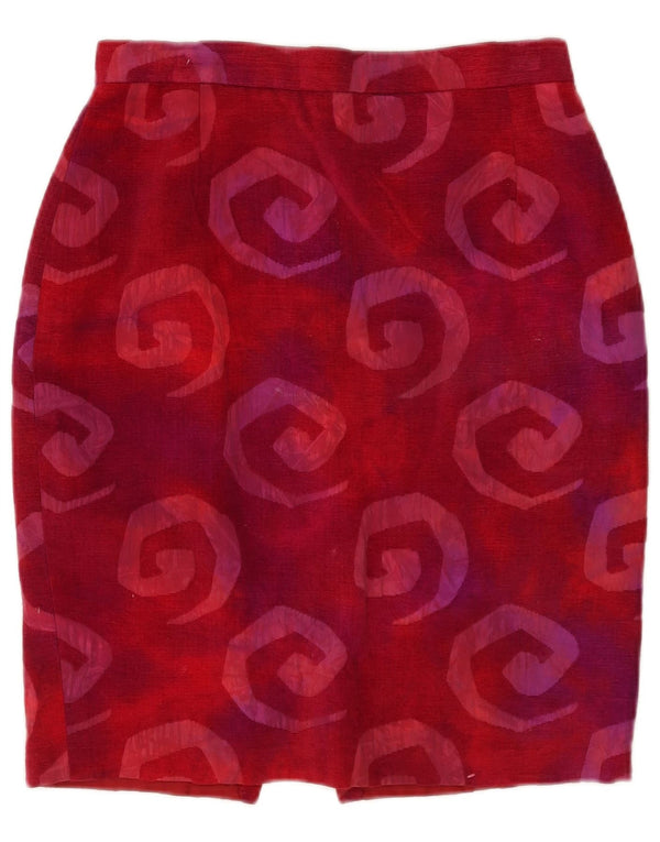 Jean Claude Womens High Waist Pencil Skirt EU 42 Large W30 Red Geometric