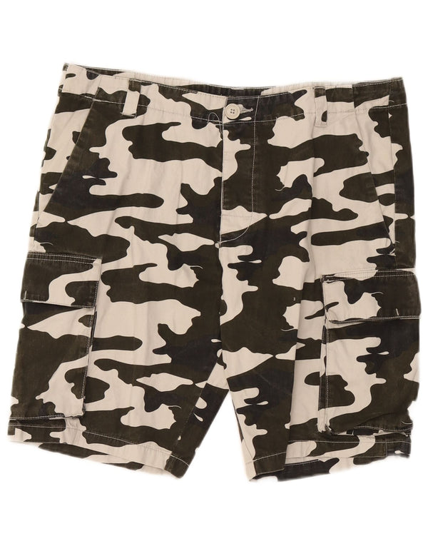 French Connection Herre Cargo Shorts W34 Large Khaki Camouflage