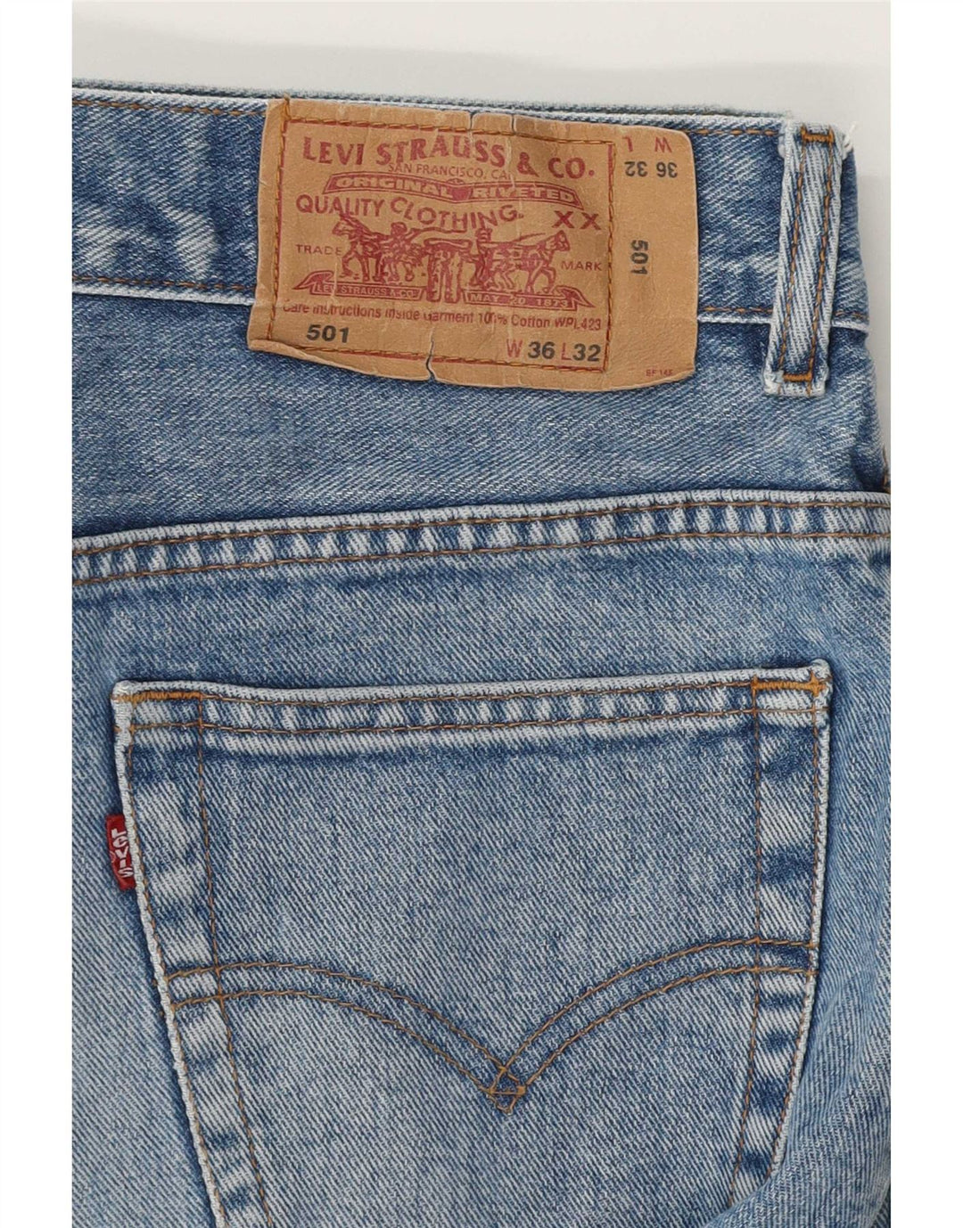 Levi's Herre 501 lige jeans W36 L32 blå bomuld