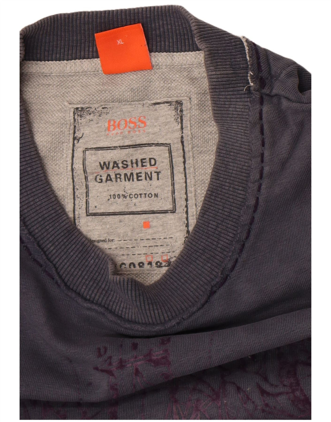 Hugo Boss grafisk sweatshirt til mænd XL marineblå bomuld