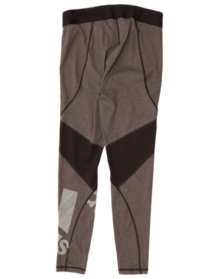 Adidas Graphic Leggings til kvinder UK 12/14 Medium Grey Colourblock Polyester