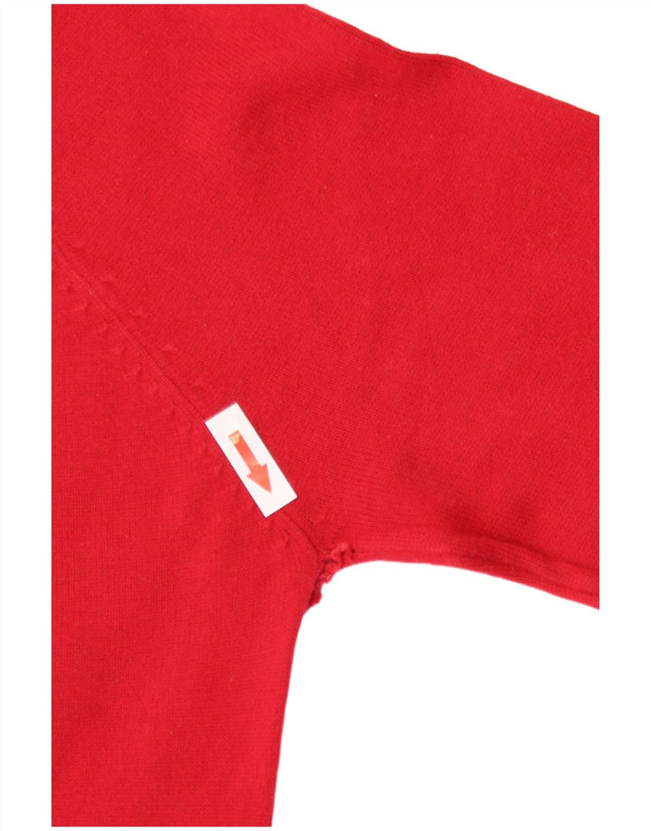 Zara Dame V-hals sweater UK 12 Medium Rød Bomuld