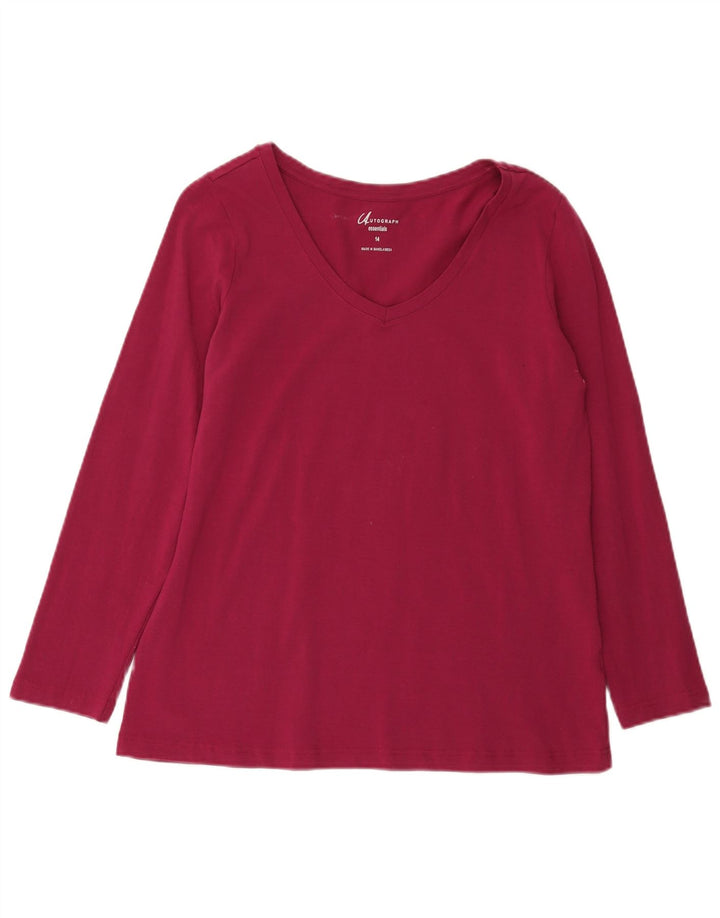 Marks & Spencer Dame Top Langærmet UK 14 Large Bourgogne Bomuld
