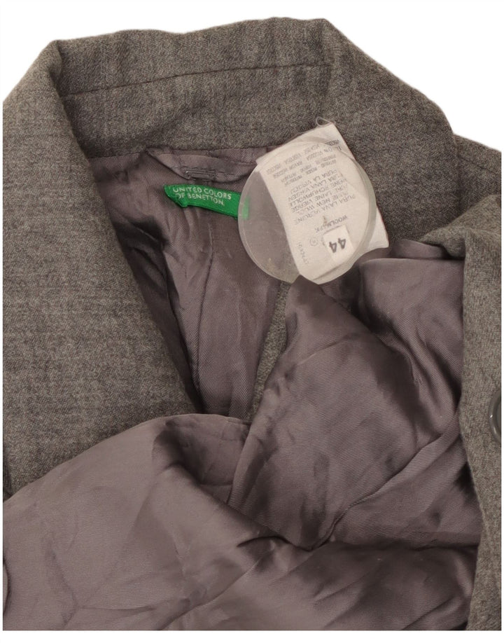 Benetton Dame 5-knaps blazerjakke IT 44 Medium Grey Virgin Wool