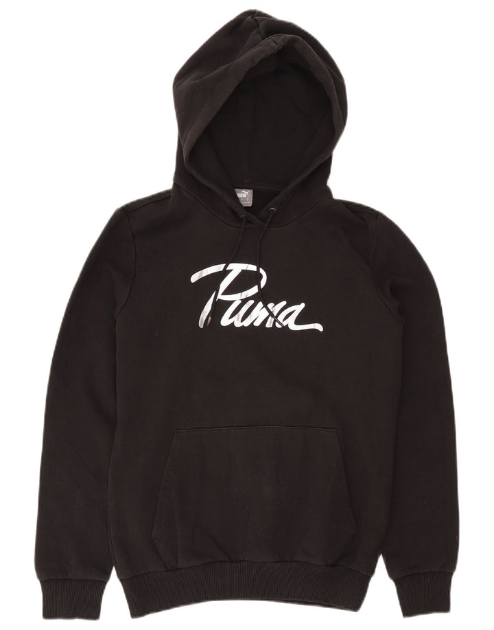 PUMA Grafisk hættetrøje til kvinder UK 10 Lille sort bomuld