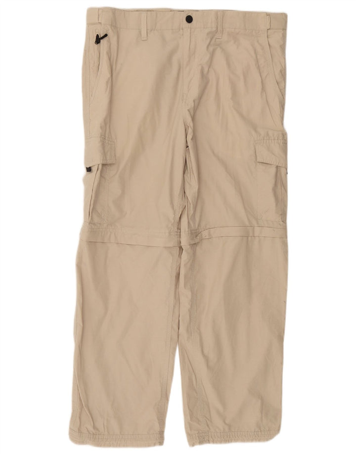Marks & Spencer Herre Straight Cargo Bukser W36 L29 Beige Bomuld