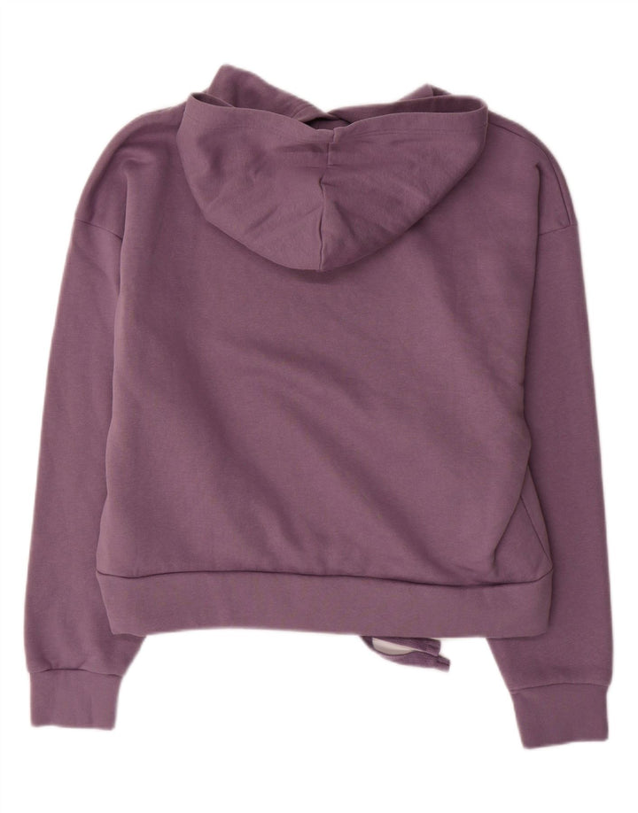 PUMA Womens Graphic Hoodie Jumper UK 14 Medium Purple