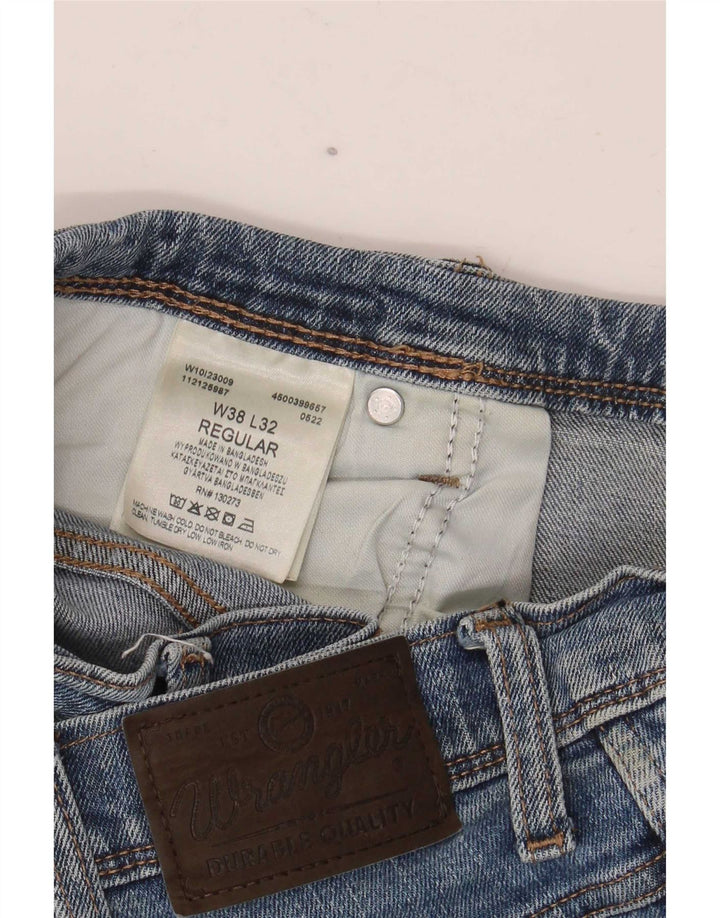 Wrangler Herre Regular Fit Straight Jeans W38 L32 Blå Bomuld