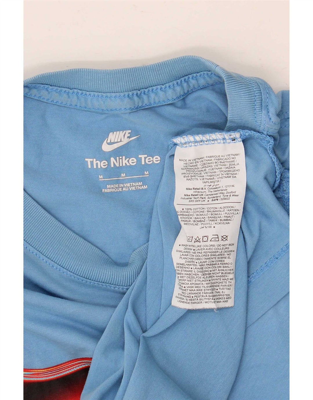 Nike Herre grafisk T-shirt Top Medium Blue Bomuld