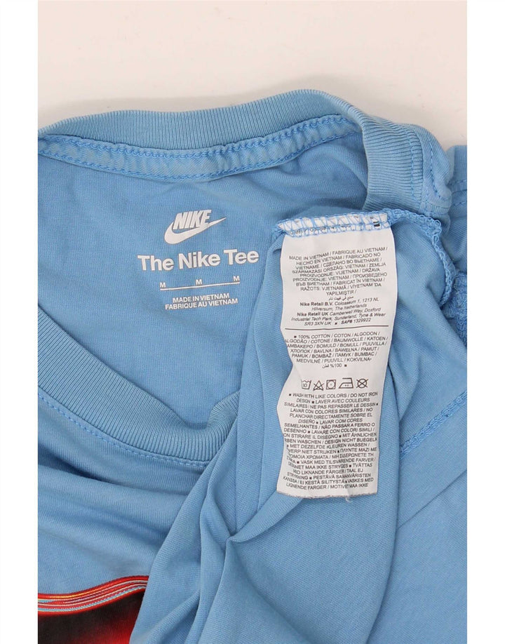 Nike Herre grafisk T-shirt Top Medium Blue Bomuld