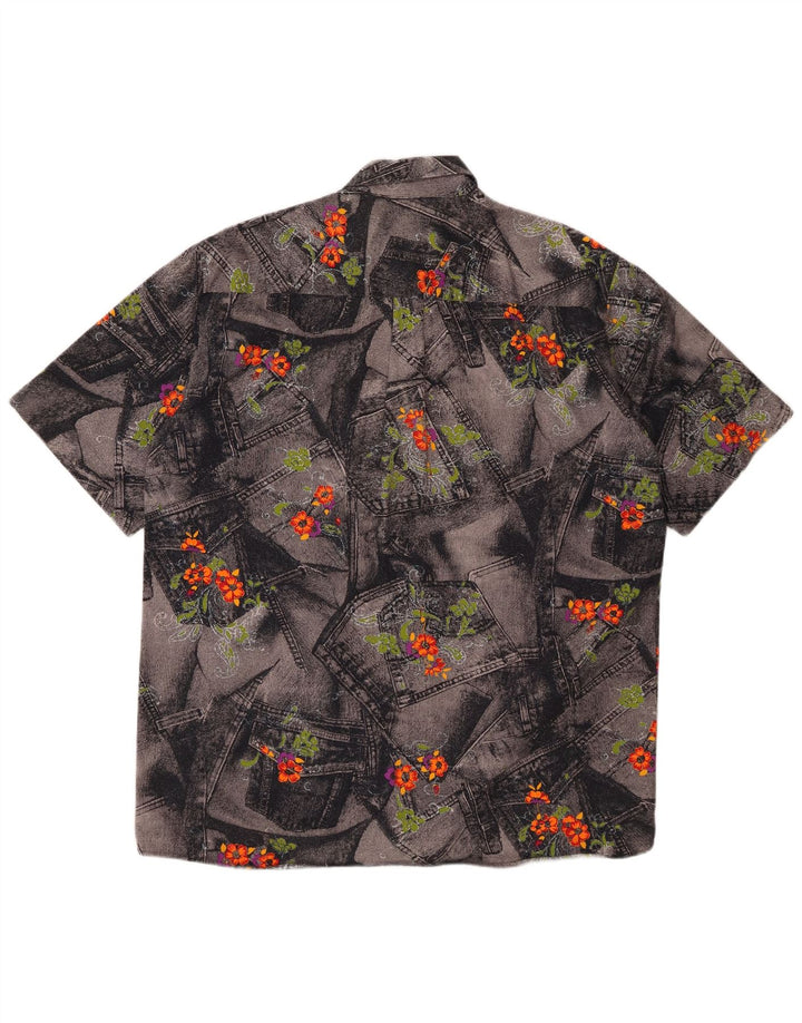 JUPITER Kortærmet skjorte til mænd Størrelse 15 5 Medium Grey Floral