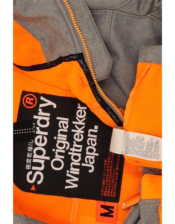 Superdry Windtrekker Graphic Windbreaker Jacket UK 38 Medium Grey