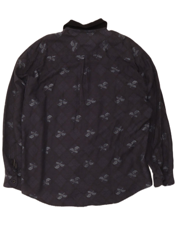 Daniel Dodd herreskjorte XL marineblå ternet polyester