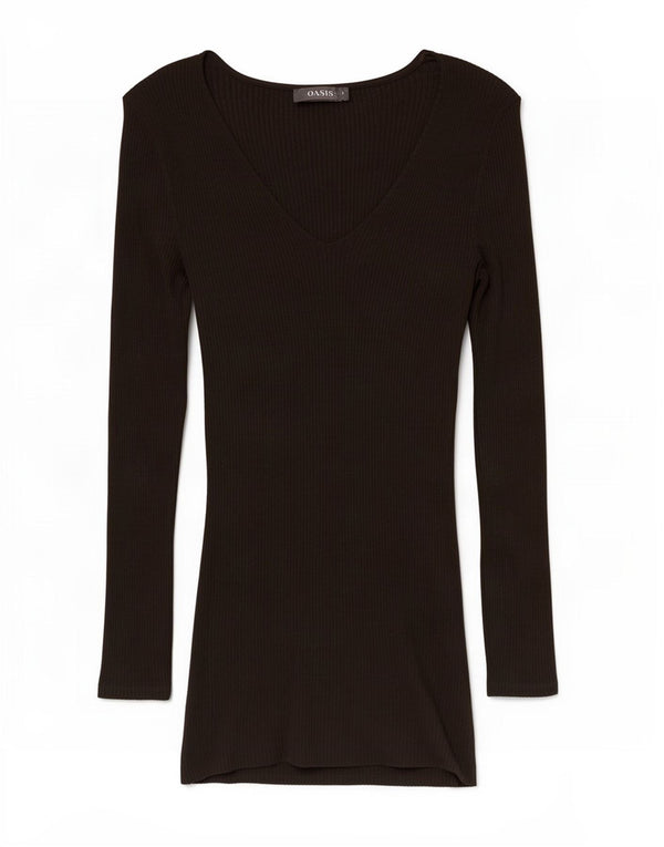Oasis Womens Long Sleeve Jumper Dress UK 10 Small Khaki Viscose