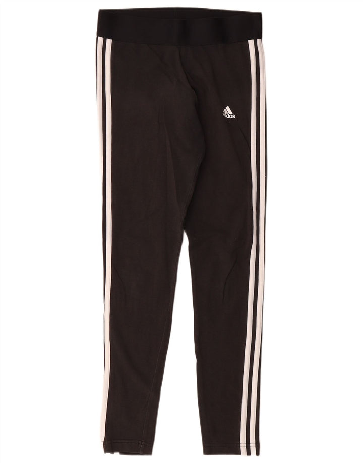 ADIDAS Womens Leggings UK 8/10 Small  Black Cotton