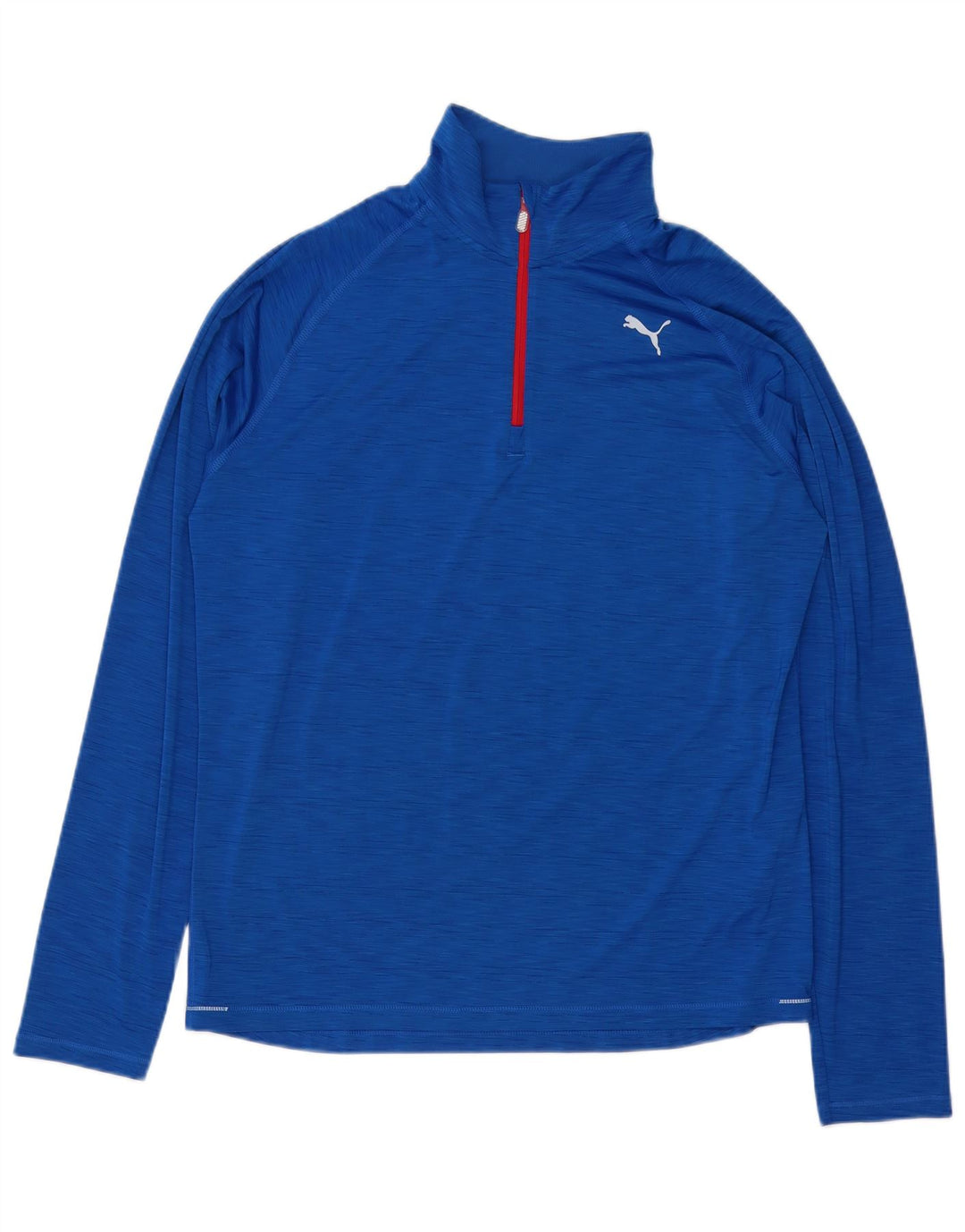 Puma herre lynlås hals top langærmet stor blå flækket polyester
